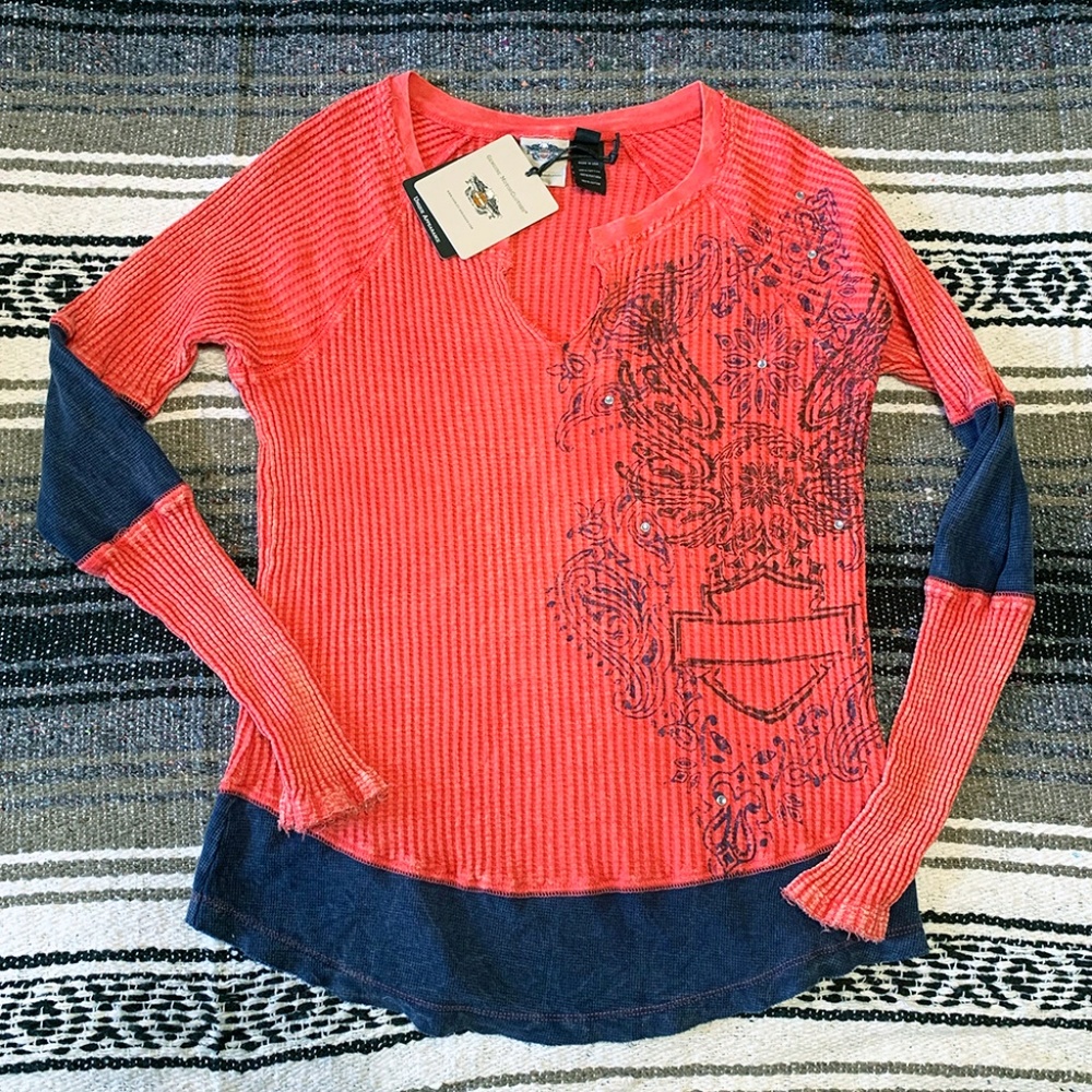 Harley Davidson Women's Waffle Top